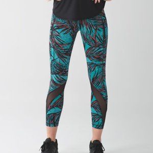 Lululemon Inspire Tight II Palm Lace Tofino Teal Multi 6